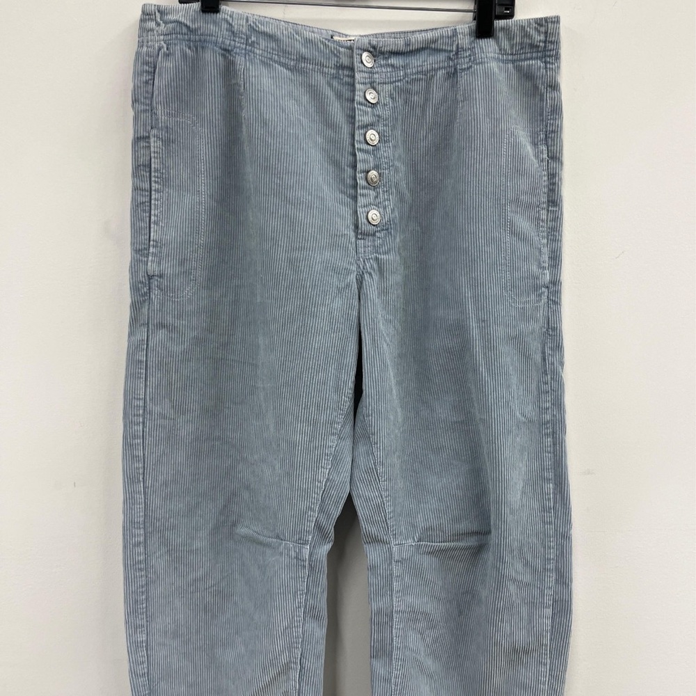 We The Free Osaka Barrel Leg Blue Corduroy pants